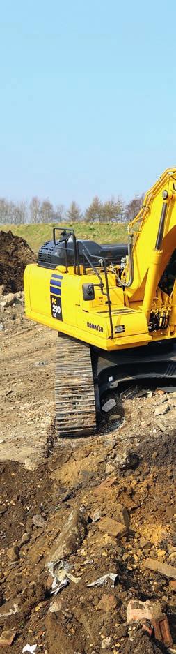 Eficiência maximizada Versatilidade integrada Potente e precisa, a máquina Komatsu PC290LC/NLC-11 está equipada para executar de forma eficiente qualquer trabalho