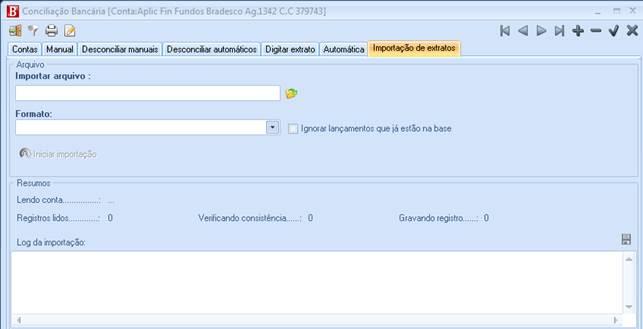 documento cadastrado para o referido passo. Importação de Extratos Importação de extratos. Todos os bancos têm condições de fornecer o extrato das contas em meio magnético, padrão CNAB.