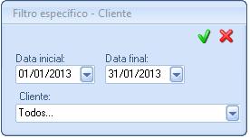 Escolha a opção Filtro Específico. E mail para clientes/filtro específico.