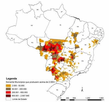 Figura 34 Mapa da produção agrícola Milho segunda safra Fonte: Conab/IBGE.