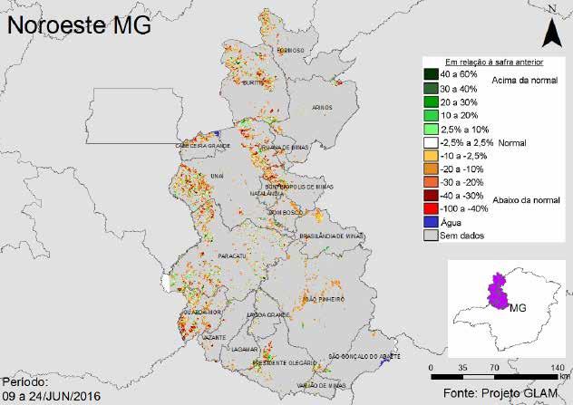 Gráfico 77 - Evolução temporal - Sudoeste do Mato Grosso do Sul Índice de Vegetação 0.45 0.55 0.65 0.75 0.