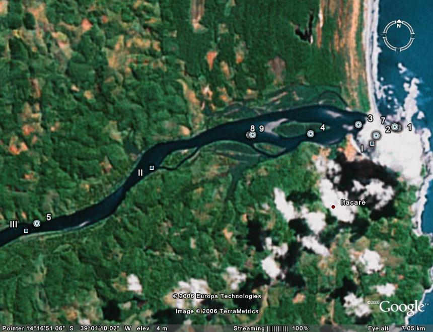 Range (m) Range (m) Range (m) Flow velocity (ADCP) in humid system Rio de Contas, Itacaré, BA Always a positive flux to the ocean Contour Variable: Velocity - Direction Contour Variable: