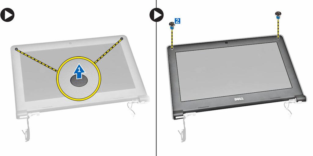 7. Instale: a. WLAN b. bateria c. tampa da base 8. Siga os procedimentos descritos em Após trabalhar na parte interna do computador.