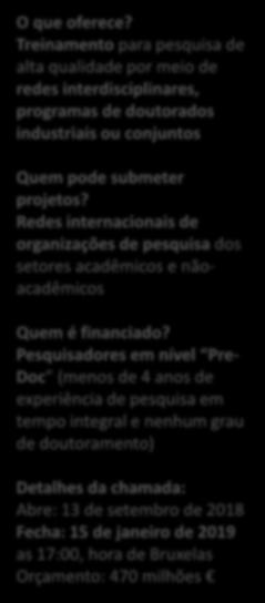 industriais ou conjuntos Quem pode submeter projetos?