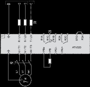 (2) Fault relay contacts, for remote signaling of drive status Diagram with Switch Disconnect Connection diagrams conforming to