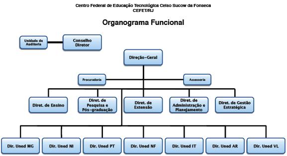 1.3 Organograma Funcional A figura abaixo apresenta o Organograma Funcional da Unidade Jurisdicionada. Figura 1: Organograma Funcional Ao Conselho Diretor compete: (i).