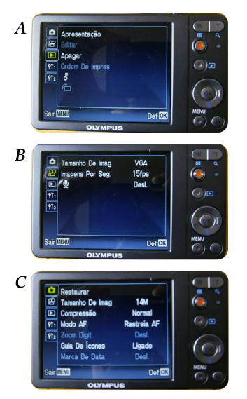 70 Uso do Programa ImageJ Figura E.1: Configuração da câmera. 2. Abra o programa ImageJ. 3. No ImageJ abra o filme que você fez. Aparecerá uma tela com algumas indicações como se mostra na Figura E.