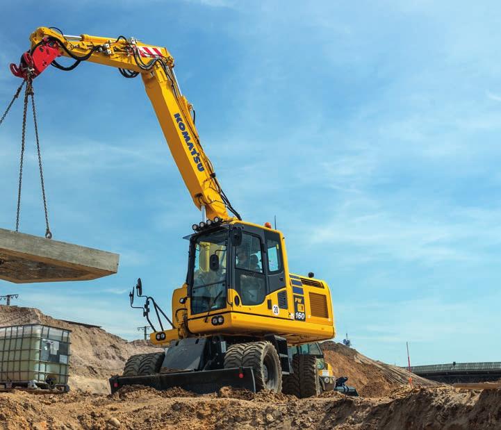 Excelente desempenho de circulação As escavadoras de rodas são construídas para rapidamente se movimentarem em qualquer local e entre as fentes de obra.