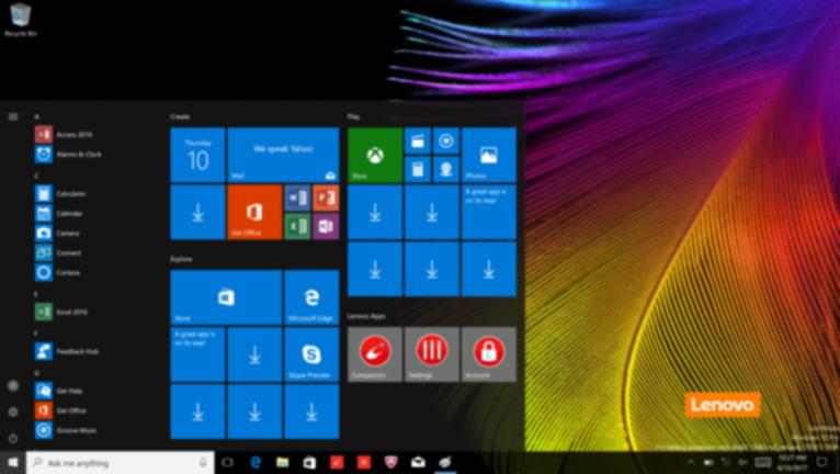 Capítulo 2. Começar a utilizar o Windows 10 Nota: Existe uma versão atualizada do Windows 10. Se está a usar a versão atualizada, algumas operações podem ser diferentes.