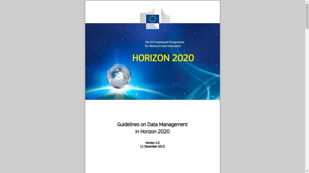 EC Guidelines on Open Access and Research Data in Horizon 2020