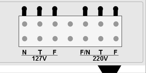9.2. Alimentação do equipamento sob teste O módulo TF371 vem preparado para duas tensões de entrada, podendo ser 127V e 220V.