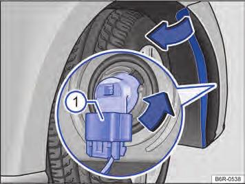 Luz de posição e/ou luz de condução diurna Indicadores de direção dianteiros Certificar-se de que o soquete está corretamente fixado no farol. 8. Fechar a tampa do compartimento do motor Página 179.