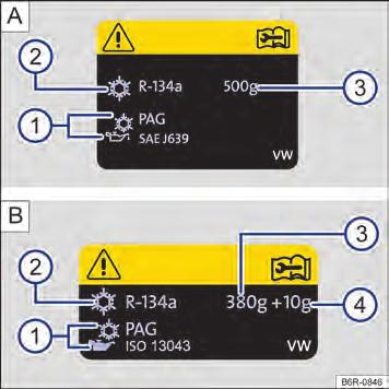 Etiqueta de identificação do ano de fabricação A etiqueta com o número de identificação do ano de fabricação está localizada na coluna da porta dianteira direita Fig. 154 B.