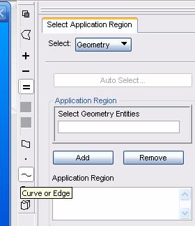 Posicione o cursor na caixa Select Geometry Entities e com o mouse selecione a aresta