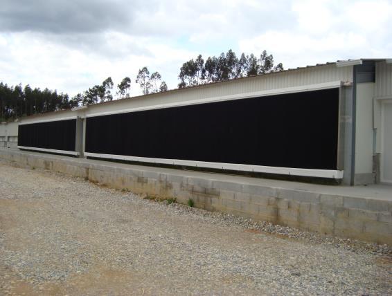 No período de Verão os ventiladores funcionam regra geral para retirar ar quente e introduzir humidade no interior dos pavilhões.