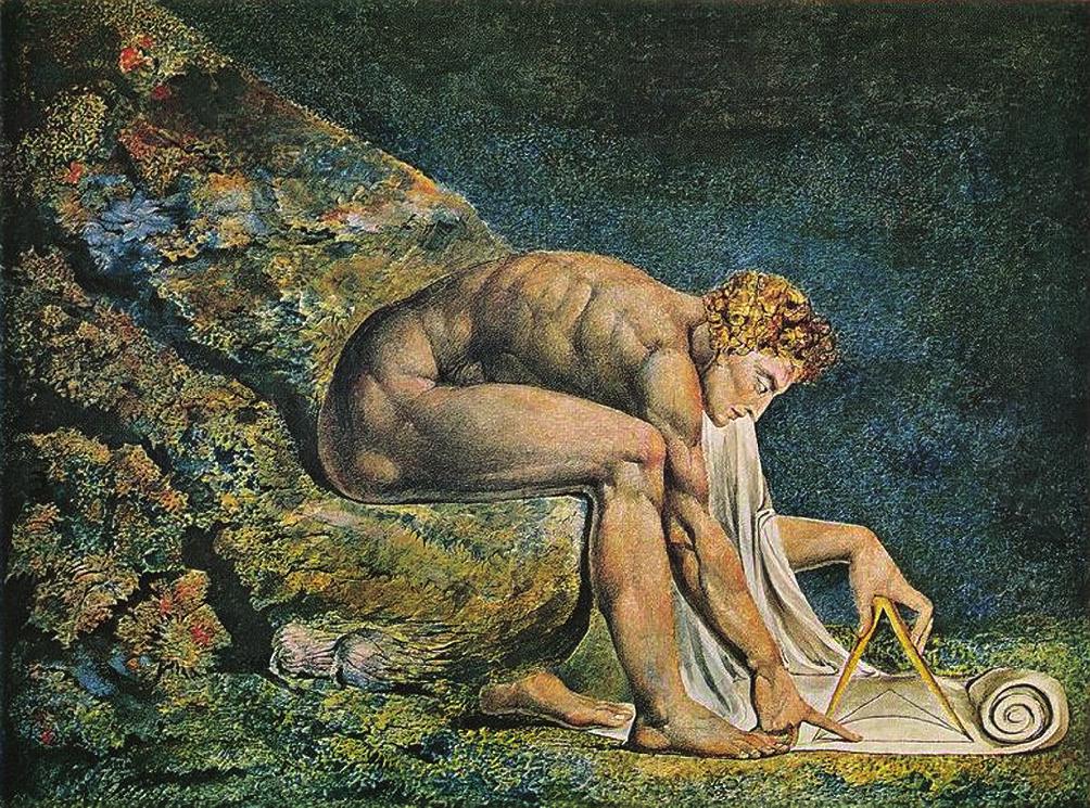 Figura: William Blake 1757-1827 Newton. O quadro de William Blake é bem elucidativo para que possamos entender o significado propriamente dito da noção de crise da razão. O que vemos no quadro?