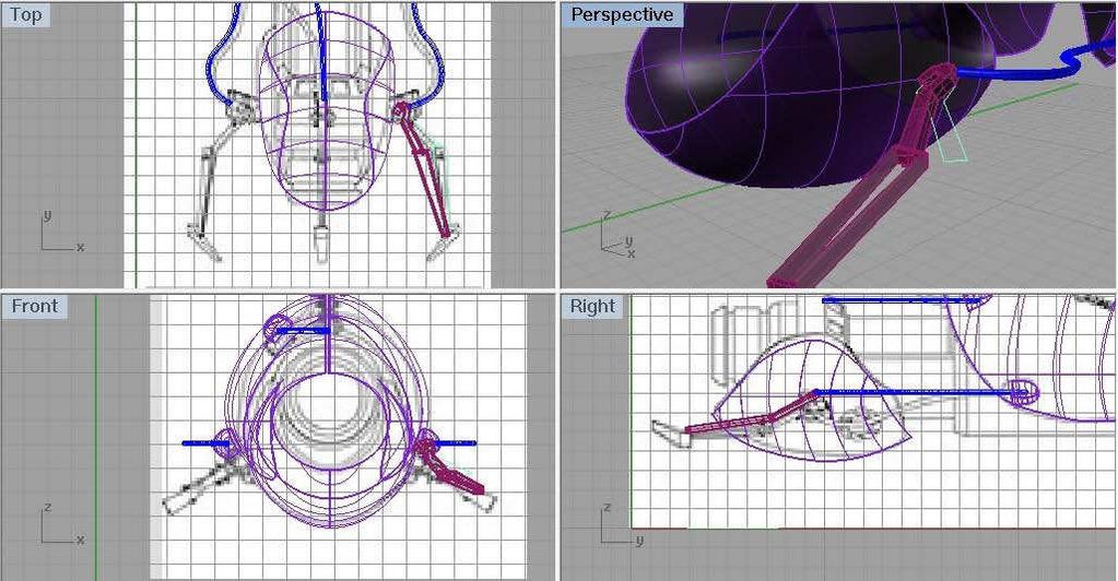 Com os comandos Move e Rotate, observando todas as vistas, posicionar a peça. - Para fechar a peça recém gerada, utilizar o comando Planar Curves.