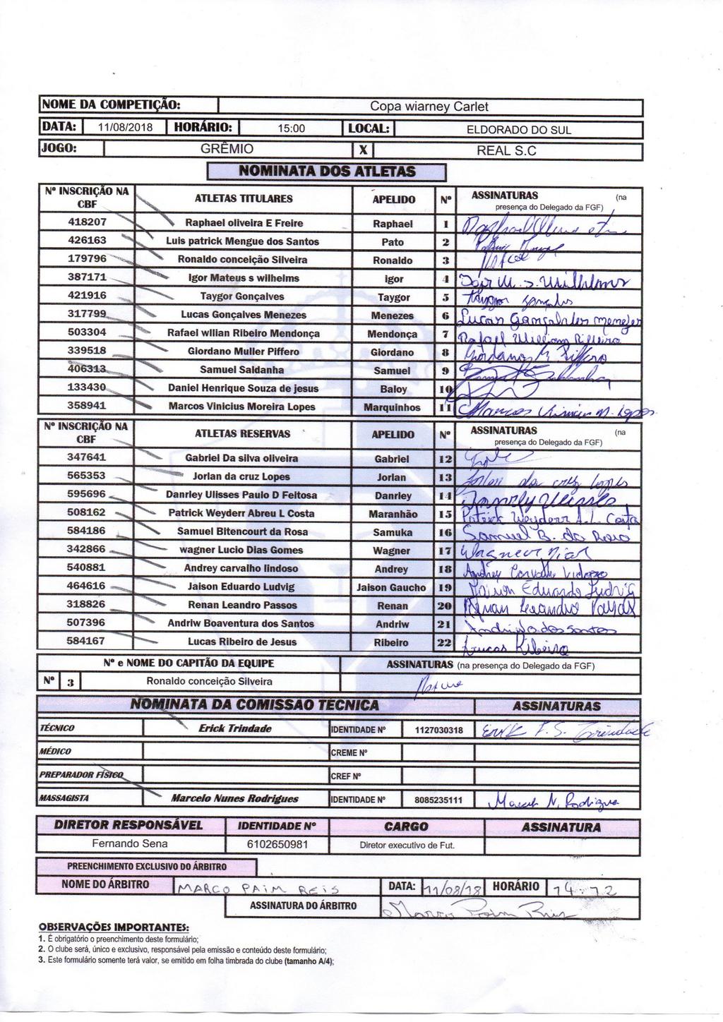 DELETAR O MODELO DE FORMULÁRIO PADRÃO DO CLUBE