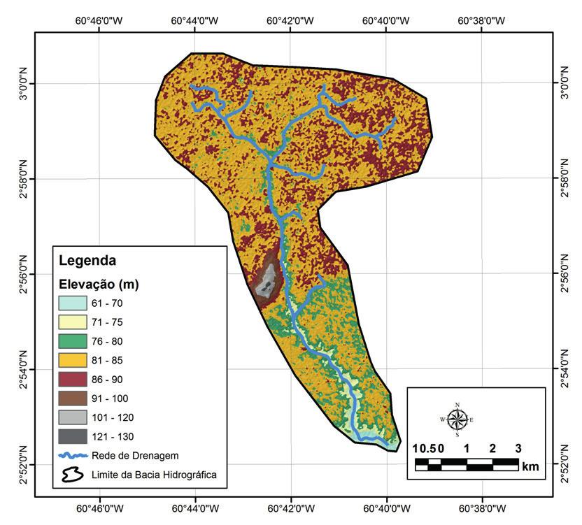 Caracterização morfométrica da bacia hidrográfica do Igarapé Carrapato, Boa Vista, Roraima de sedimentos acinzentados pelo acúmulo de matéria orgânica, sendo importantes para a manutenção do curso