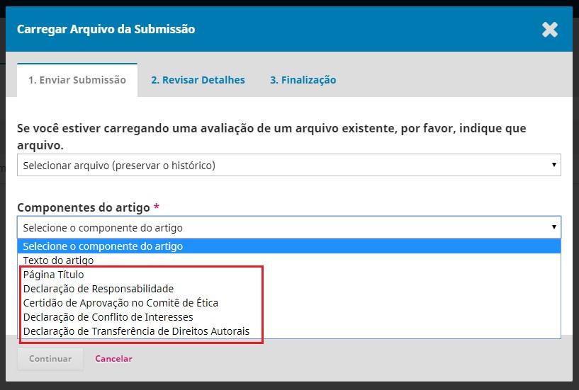 Revisar Detalhes, do processo, até o envio de todos os documentos.