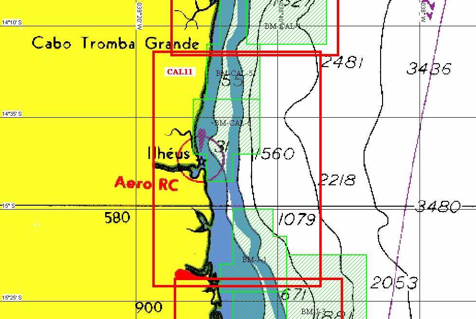 CAL11 TIPO: polígono 1. 14 17.000' S - 039 15.000' W 2. 14 17.000' S - 038 28.