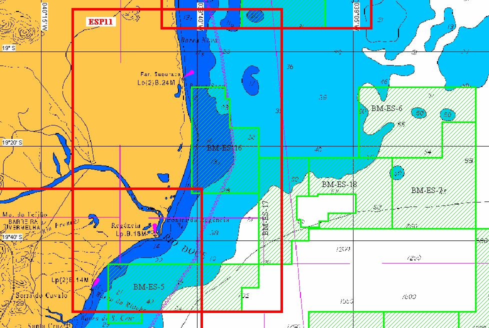 ESP11 TIPO: polígono 1. 18 51.000' S - 040 08.000' W 2. 18 51.000' S - 039 21.