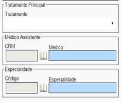 O campo tratamento principal deve constar o tipo de tratamento segundo as opções.