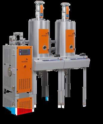 Estes sistemas de secagem podem ser compostos de modo flexível pelas tremonhas de secagem BIN S de 100 até 600 litros.