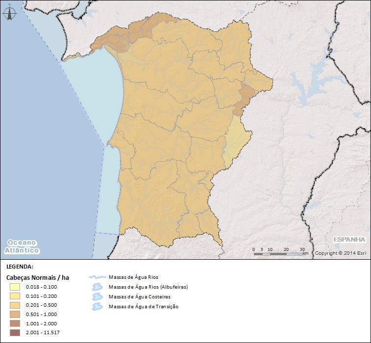 Em 2009, no âmbito do Recenseamento Agrícola realizado pelo INE, registou-se um efetivo pecuário, em Portugal, de 42 982 097 animais, correspondente a 2 205 812 de Cabeças Normais (CN).