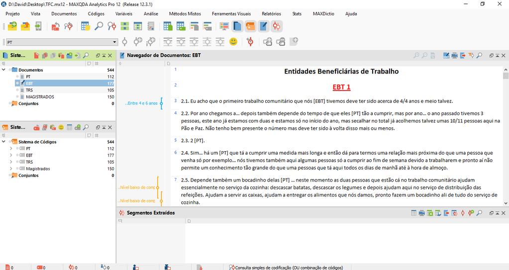 Trabalho a Favor da Comunidade 1989 e permite organizar, avaliar e interpretar os dados recolhidos, facilitando a criação de relatórios que podem ser compartilhados com outros investigadores.