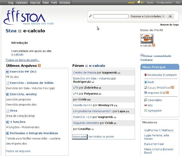 Stoa: comunidades Formação de