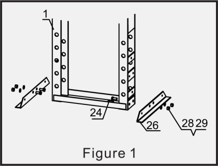 1. Coloque os óculos e botas de segurança. 2. Coloque a estrutura (1) na posição vertical.