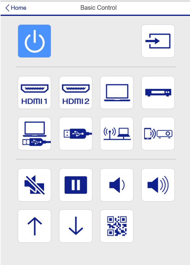 4. Para selecionar as configurações do menu do projetor, selecione Avançado para exibir uma lista de opções.