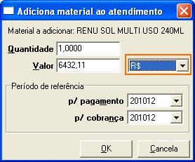 um ajuste para que na interface de Registro de Atendimento ao selecionar um material/medicamento e clicar no botão Adiciona, será aberta a