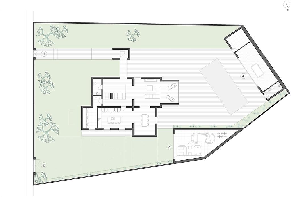 MORADIA T4 MIRAMAR IMPLANTAÇÃO ÁREAS TOTAIS ÁREA (m 2 ) ÁREA LOTE 1108 m 2 1 ACESSO PEDONAL 3 GARAGEM