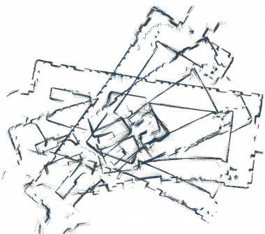 24 (a) Figura 2 Mapeamento de ambiente. (a) Mapa obtido com dados não processados (posições fornecidas pela odometria). (b) Mapa de grid de ocupação (Occupancy grid map).