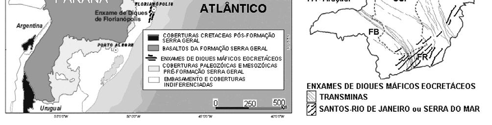 Os enxames de diques máficos eocretáceos de Florianópolis (134 Ma, U-Pb, Florisbal et al.