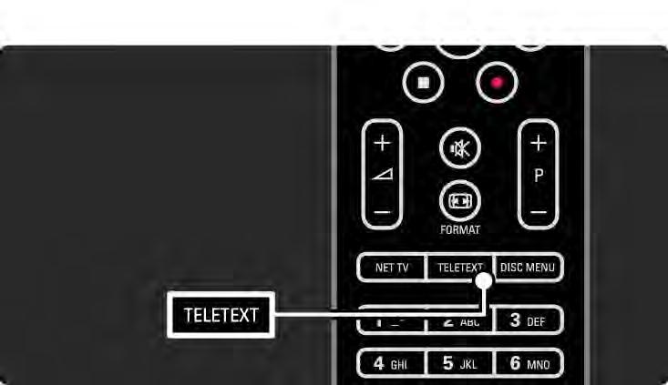 3.1.1 Seleccionar uma página de teletexto A maioria dos canais de televisão transmite informações através de teletexto. Quando estiver a ver televisão, prima Teletext.