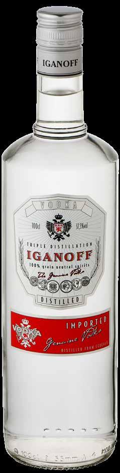 136 Vodka Vodka Kzaroff White 1L 37,5% Caixa 6 Vodka Iganoff 0,70L 37,5% Caixa 12 0,70L