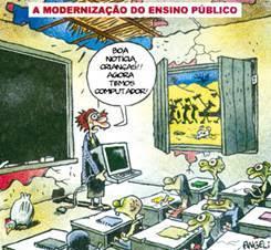 A tecnologia em sala de aula Professor : observar as dificuldades dos alunos frente a maquina, frente ao recursos pedagógicos, intervir e auxiliando o mesmo nas dificuldades, A