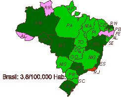 O Brasil ocupa o 19º lugar entre os 22 países responsáveis por 80% do total de casos de tuberculose no mundo; 2010 : 71