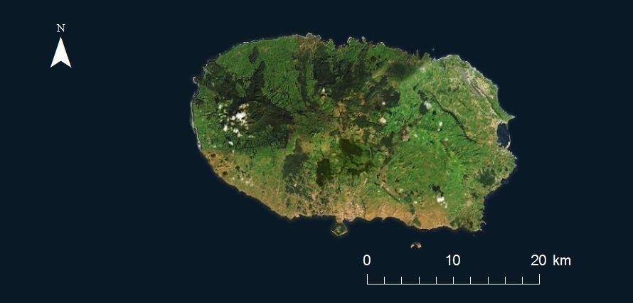 central da Região Autónoma dos Açores, Portugal. A ilha localizase no oceano Atlântico, a cerca de 1550 km de Lisboa e tem um comprimento de aproximadamente 29 km.