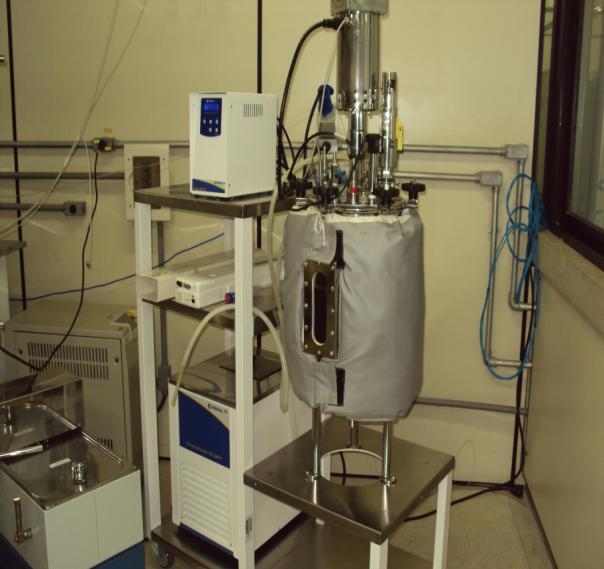 Figura 5: Reator anaeróbico em aço para os processos de biodigestão. Os resultados dos processo de biodigestão são mais eficientes com a mistura contendo 2% de glicerina.