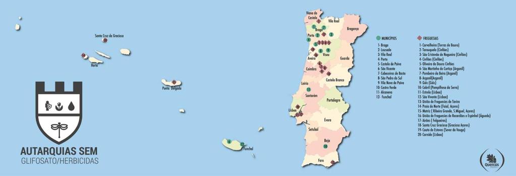 1 - Utilização de Glifosatos pelo Município Neste momento tudo indica que a utilização deste agressivo químico vai ser banida dentro em breve, pelo que seria muito interessante o Município tomar uma