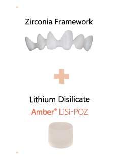 Com Amber LiSi POZ o técnico consegue entregar um novo tipo de trabalho de restauração, aliando a força e resistência da zircônia com a beleza e estética do dissilicato de lítio.