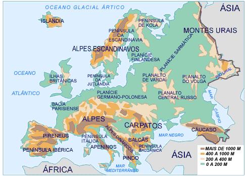 Relevo e geologia Maciços antigos (minerais metálicos) Maciços antigos (minerais