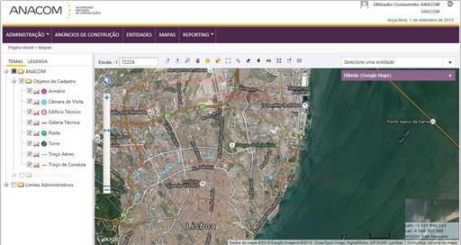 12. Mapas O módulo Mapas disponibiliza a ferramenta Web SIG onde são apresentadas as infraestruturas aptas ao alojamento de redes de comunicações