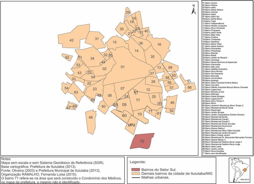 Figura 02. Localização da área de estudo Fonte: OLIVEIRA 2013; Org.