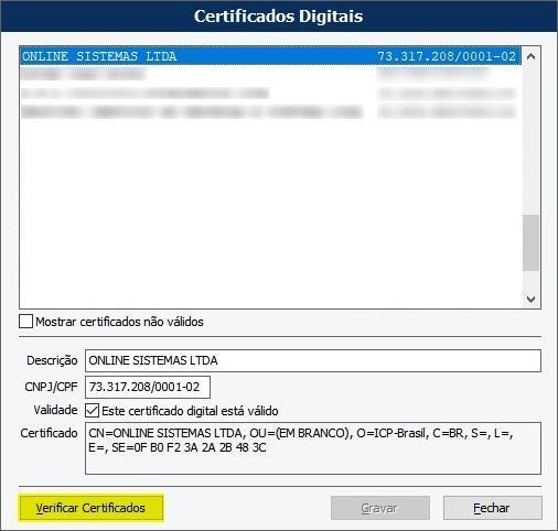 7. Certificados Digitais (esocial > Certificados Digitais) Esta é uma tela específica para o cadastro dos Certificados Digitais.