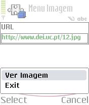 Figura 4 Processo de carregar uma imagem através do url Caso utilizador opte por aceder à funcionalidade de envio de SMS, terá acesso a um formulário onde insere o número do